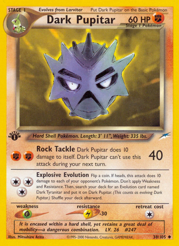Dark Pupitar 38/105 Uncommon | Neo Destiny | Pokemon Card