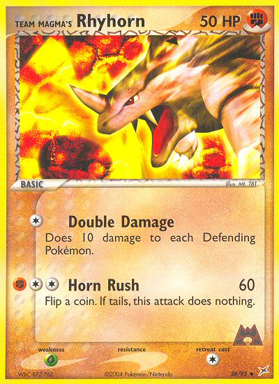 Team Magma's Rhyhorn 38/95 Uncommon | Team Magma vs Team Aqua | Pokemon Card
