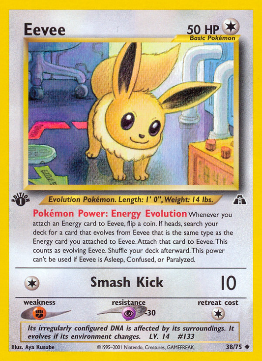 Eevee 38/75 Uncommon | Neo Discovery | Pokemon Card