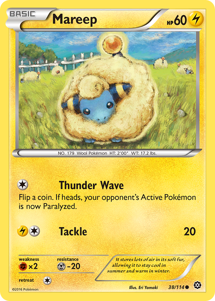 Mareep 38/114 Common | Steam Siege | Pokemon Card