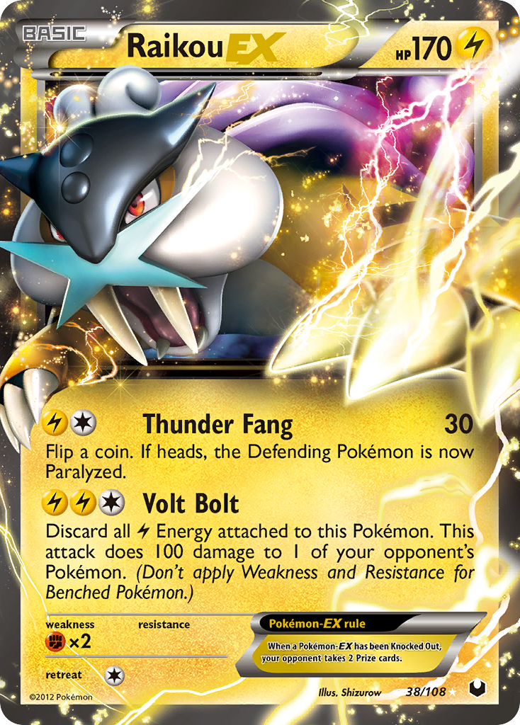 Raikou-EX 38/108 Rare Holo EX | Dark Explorers | Pokemon Card