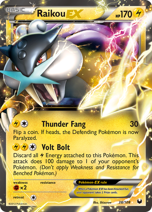 Raikou-EX 38/108 Rare Holo EX | Dark Explorers | Pokemon Card