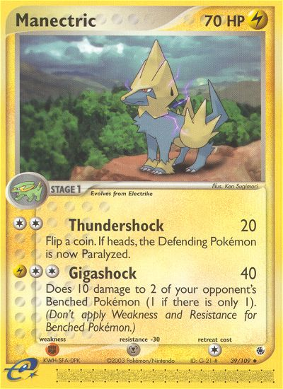 Manectric 39/109 Uncommon | Ruby & Sapphire | Pokemon Card