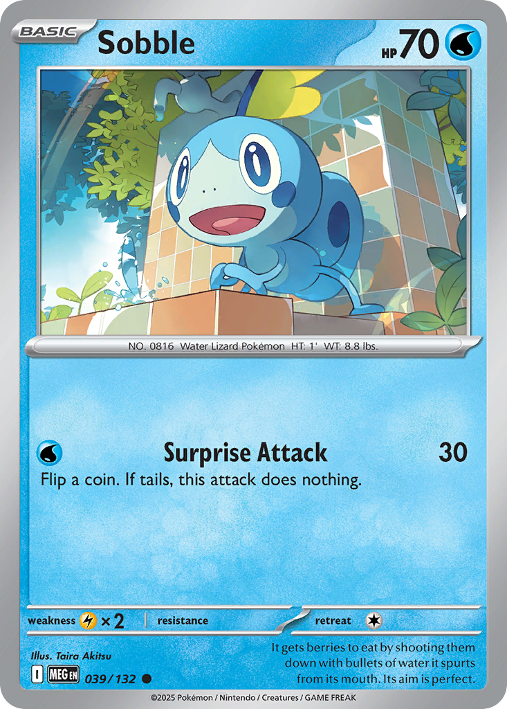 Sobble 39/132 Common | Mega Evolution | Pokemon Card
