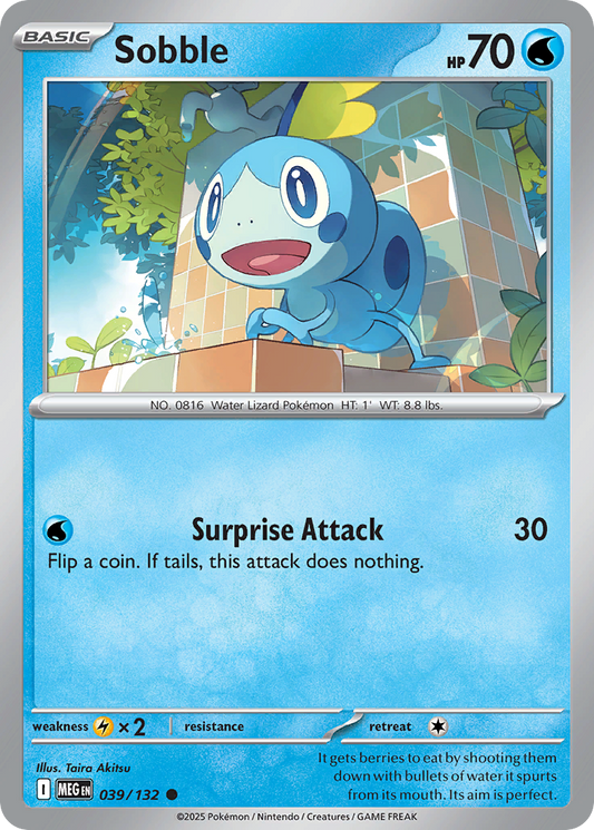 Sobble 39/132 Common | Mega Evolution | Pokemon Card