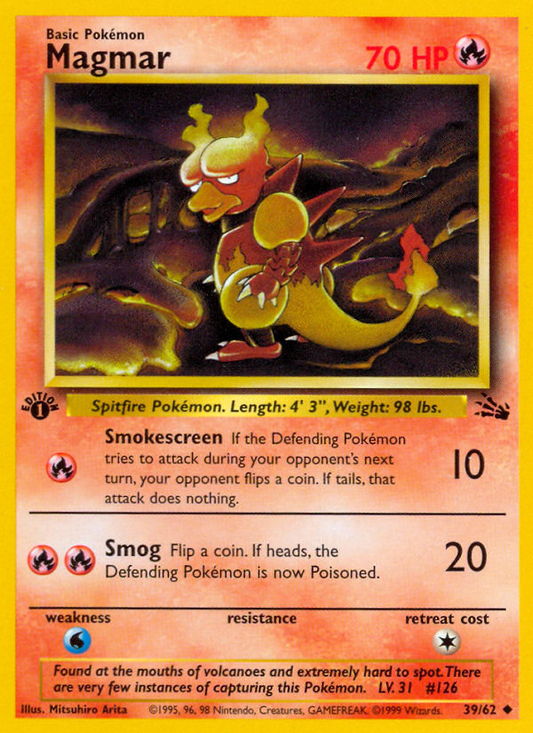 Magmar 39/62 Uncommon | Fossil | Pokemon Card