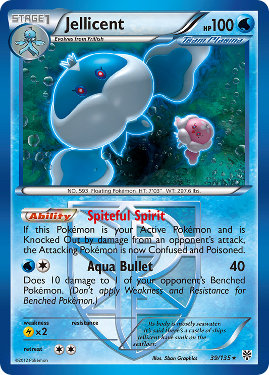 Jellicent 39/135 Rare | Plasma Storm | Pokemon Card