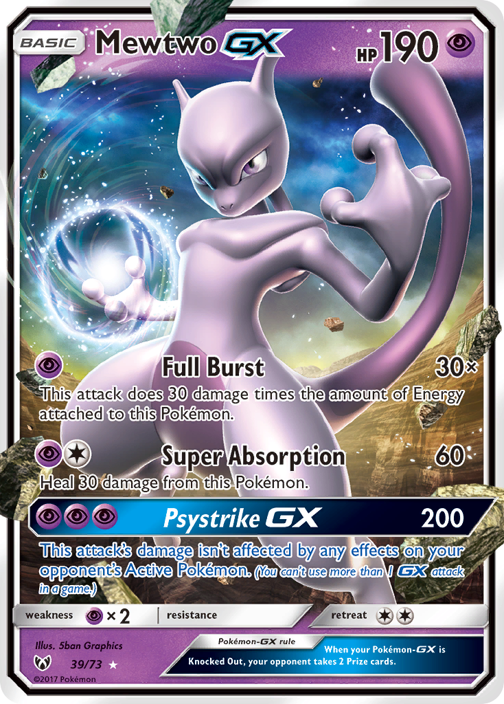 Mewtwo-GX 39/73 Rare Holo GX | Shining Legends | Pokemon Card