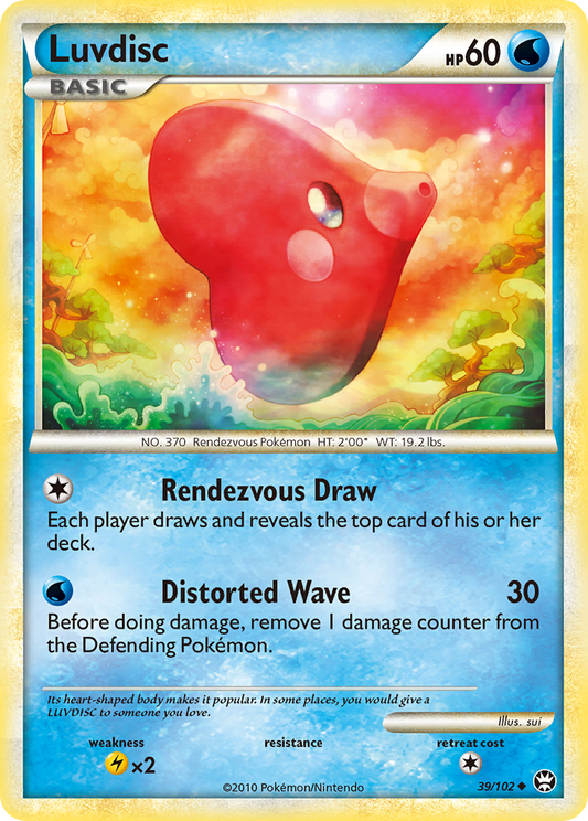 Luvdisc 39/102 Uncommon | HS—Triumphant | Pokemon Card
