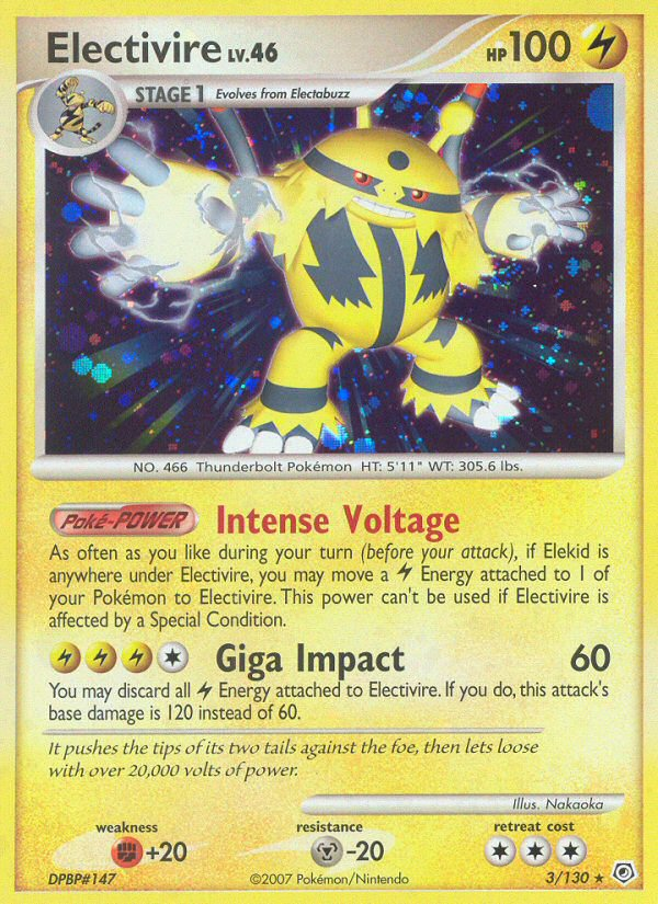 Electivire 3/130 Rare Holo | Diamond & Pearl | Pokemon Card
