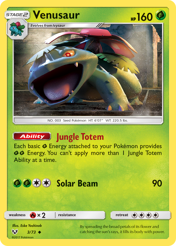 Venusaur 3/73 Uncommon | Shining Legends | Pokemon Card