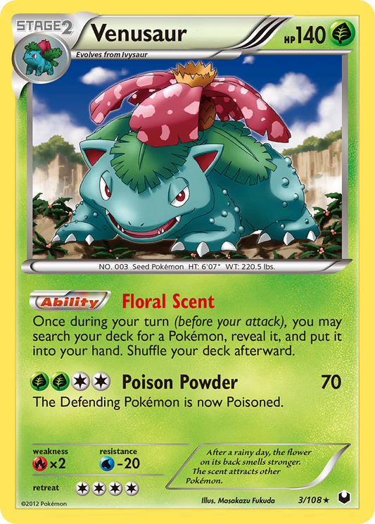 Venusaur 3/108 Rare Holo | Dark Explorers | Pokemon Card