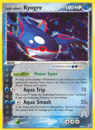 Team Aqua's Kyogre 3/95 Rare Holo | Team Magma vs Team Aqua | Pokemon Card