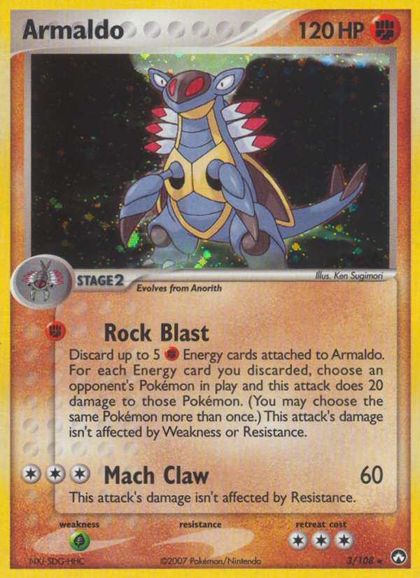 Armaldo 3/108 Rare Holo | Power Keepers | Pokemon Card