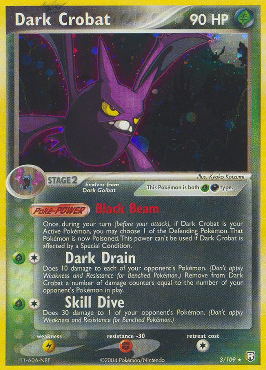 Dark Crobat 3/109 Rare Holo | Team Rocket Returns | Pokemon Card