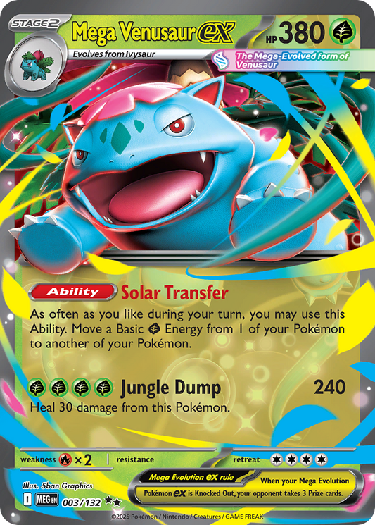 Mega Venusaur ex 3/132 Double Rare | Mega Evolution | Pokemon Card