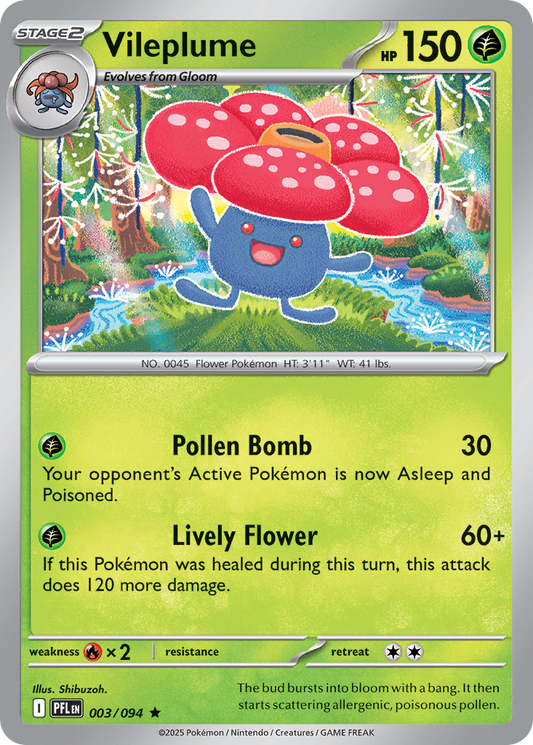 Vileplume 3/94 Rare Holo | Phantasmal Flames | Pokemon Card
