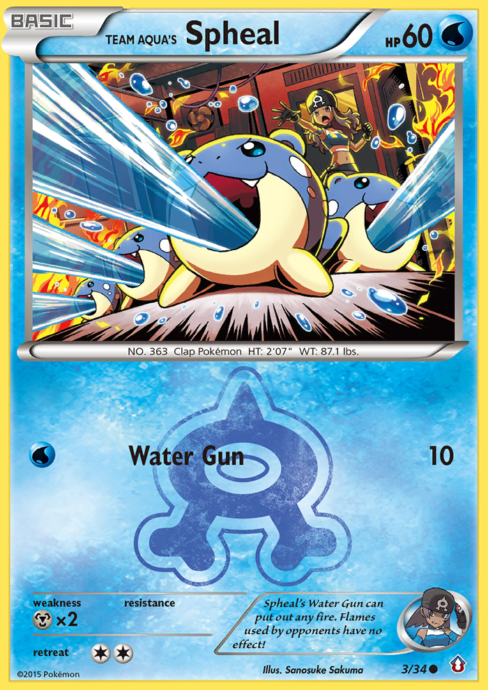Team Aqua's Spheal 3/34 Common | Double Crisis | Pokemon Card