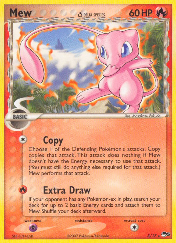 Mew δ 3/17 Rare | POP Series 5 | Pokemon Card
