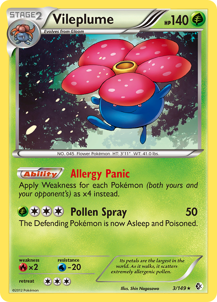 Vileplume 3/149 Rare Holo | Boundaries Crossed | Pokemon Card