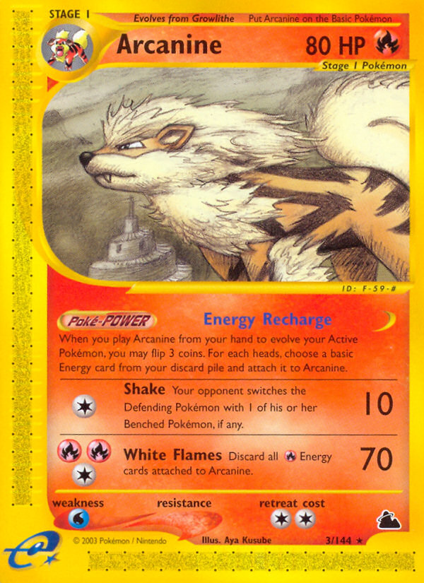 Arcanine 3/144 Rare | Skyridge | Pokemon Card