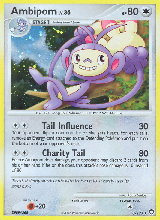 Ambipom 3/123 Rare Holo | Mysterious Treasures | Pokemon Card