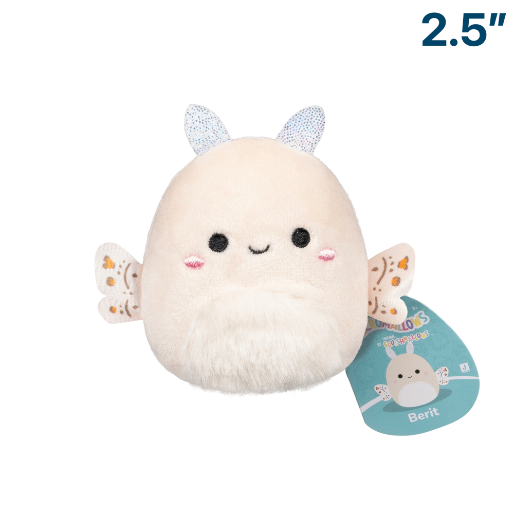Berit the White Moth ~ 2.5" Micromallows Series 2 Squishmallow Plush