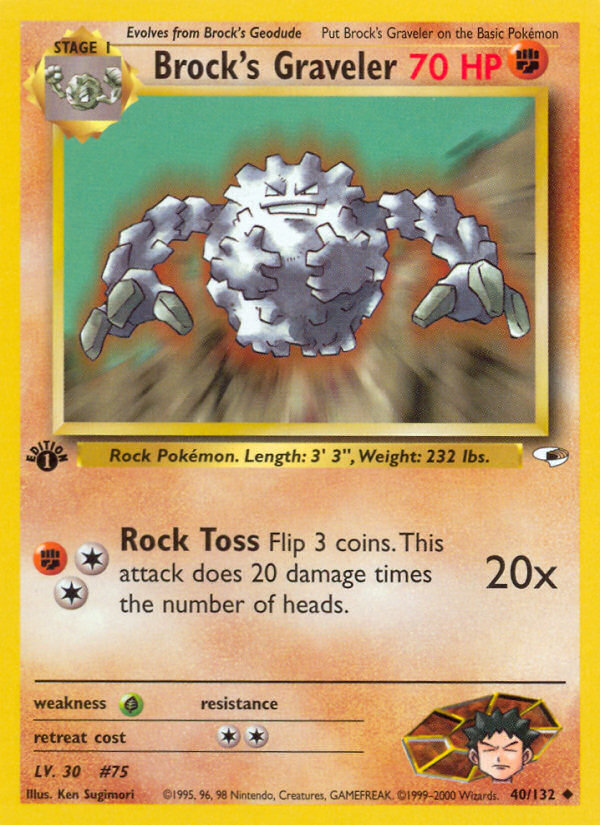 Brock's Graveler 40/132 Uncommon | Gym Heroes | Pokemon Card