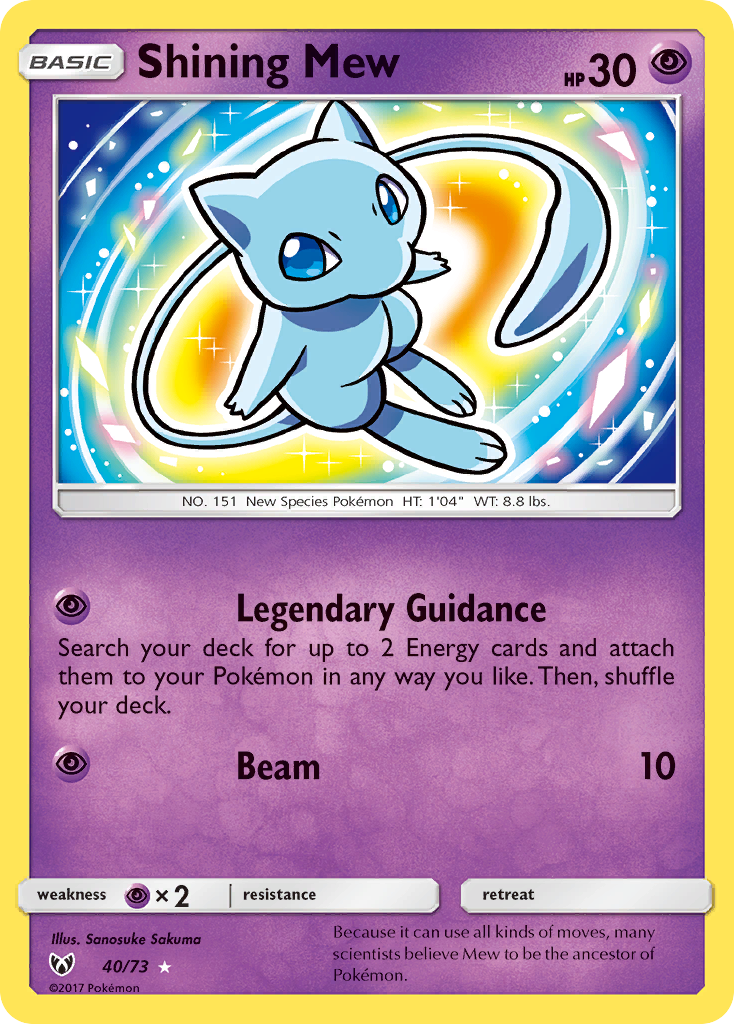 Shining Mew 40/73 Rare Shining | Shining Legends | Pokemon Card