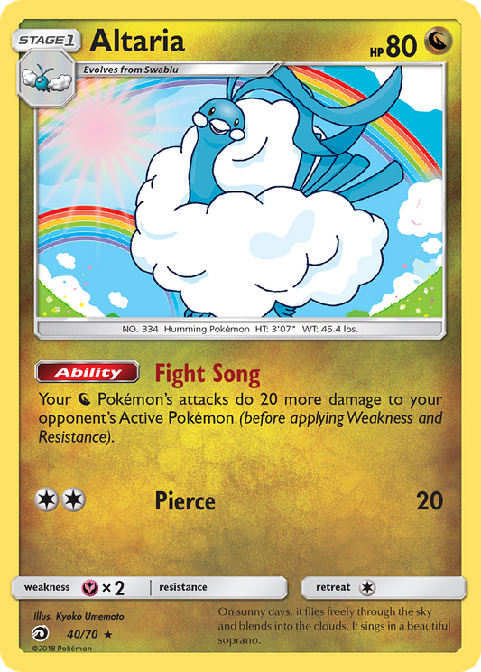 Altaria 40/70 Rare Holo | Dragon Majesty | Pokemon Card