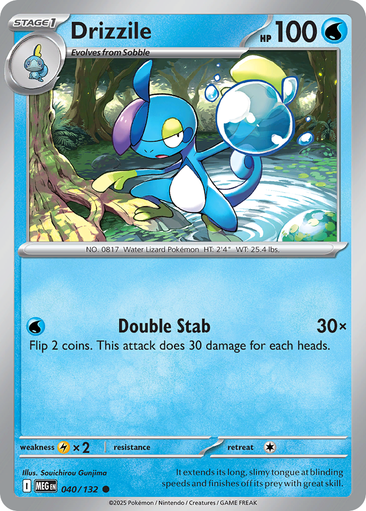 Drizzile 40/132 Common | Mega Evolution | Pokemon Card Brickheads Collectables Drizzile 40/132 Common | Mega Evolution | Pokemon Card Brickheads Collectables