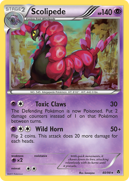 Scolipede 40/98 Rare | Emerging Powers | Pokemon Card