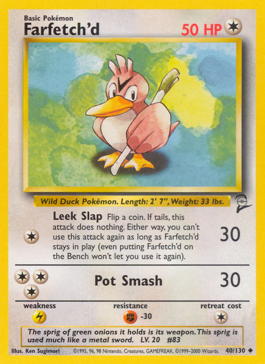 Farfetch'd 40/130 Uncommon | Base Set 2 | Pokemon Card