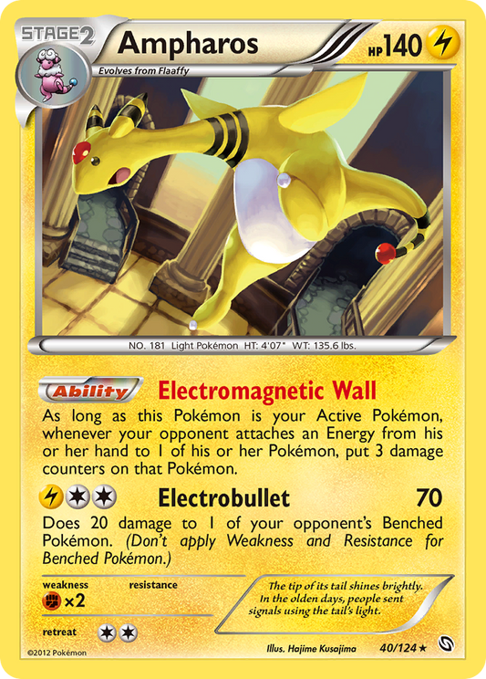 Ampharos 40/124 Rare Holo | Dragons Exalted | Pokemon Card