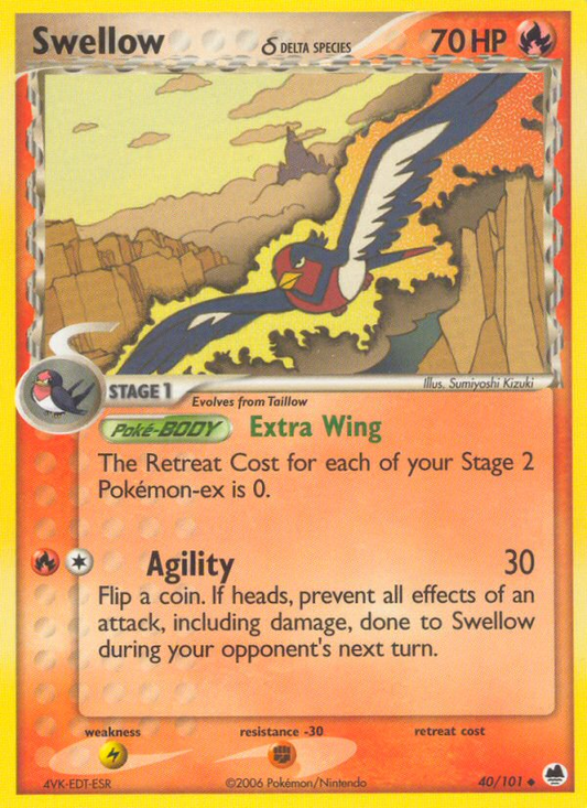 Swellow δ 40/101 Uncommon | Dragon Frontiers | Pokemon Card