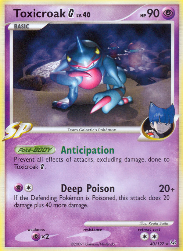 Toxicroak G 40/127 Rare | Platinum | Pokemon Card