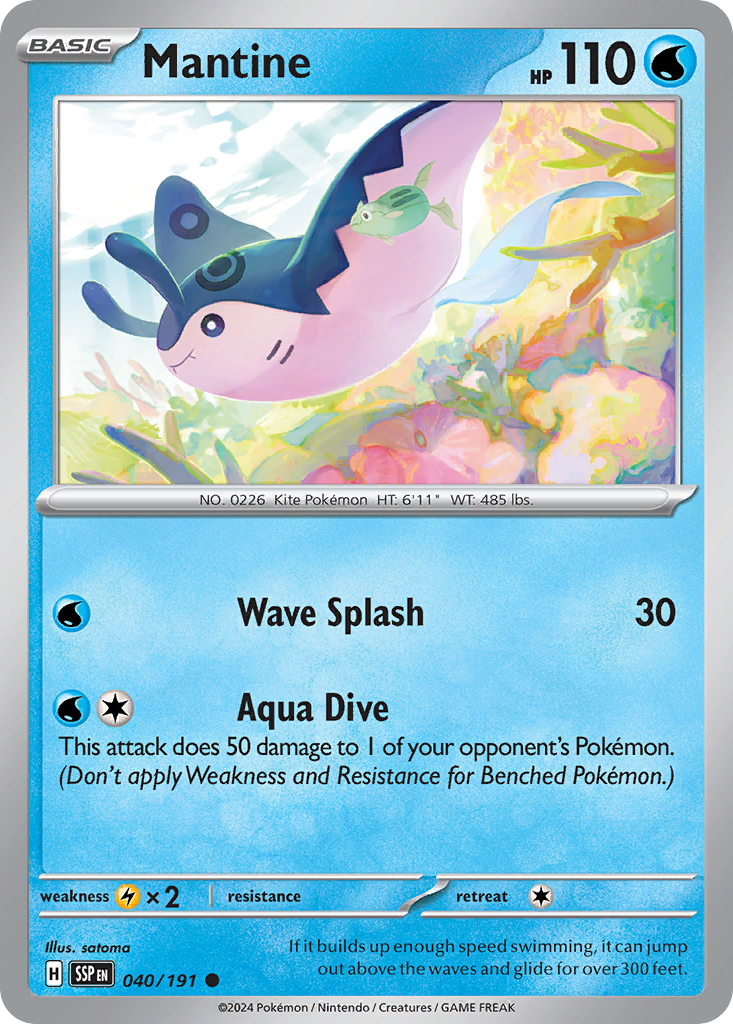 Mantine 40/191 Common | Surging Sparks | Pokemon Card