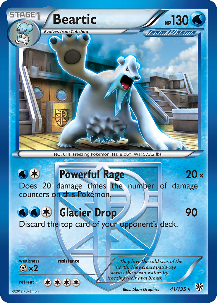 Beartic 41/135 Rare | Plasma Storm | Pokemon Card