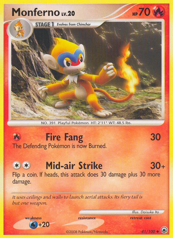 Monferno 41/100 Uncommon | Majestic Dawn | Pokemon Card