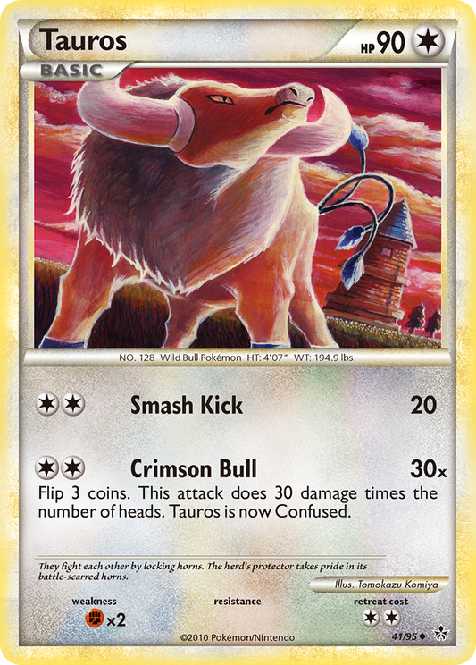 Tauros 41/95 Uncommon | HS—Unleashed | Pokemon Card
