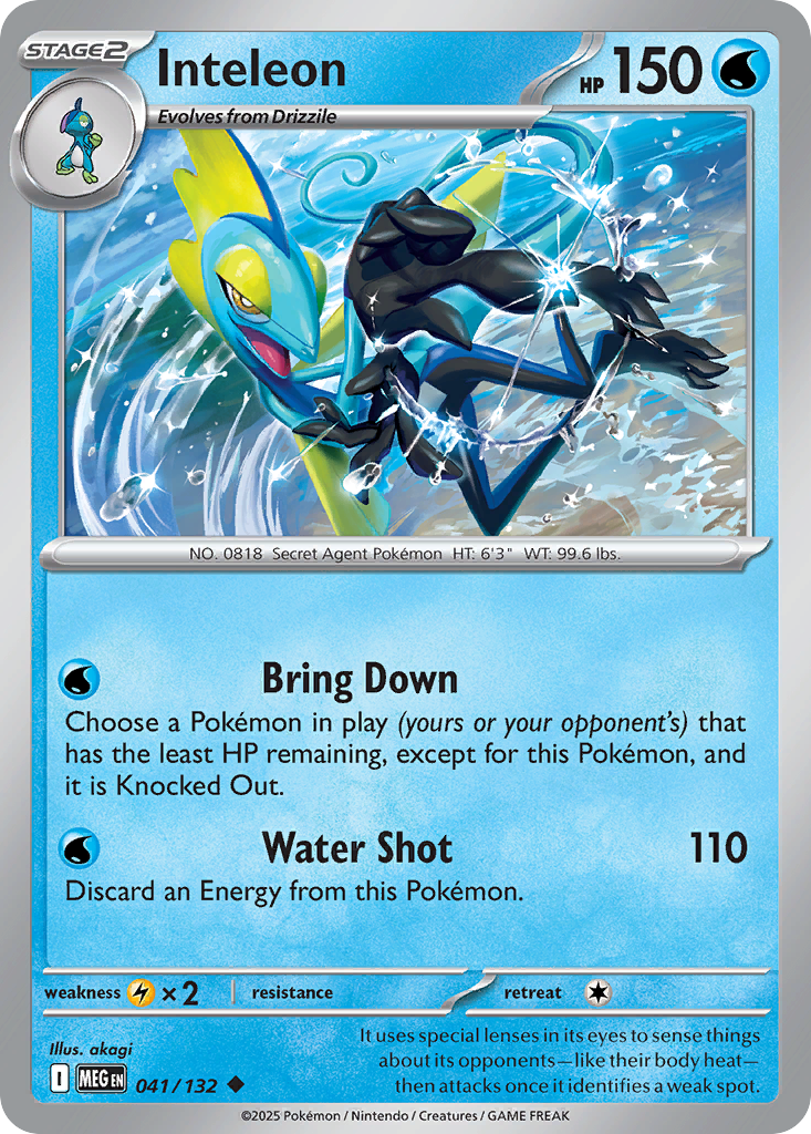 Inteleon 41/132 Uncommon | Mega Evolution | Pokemon Card