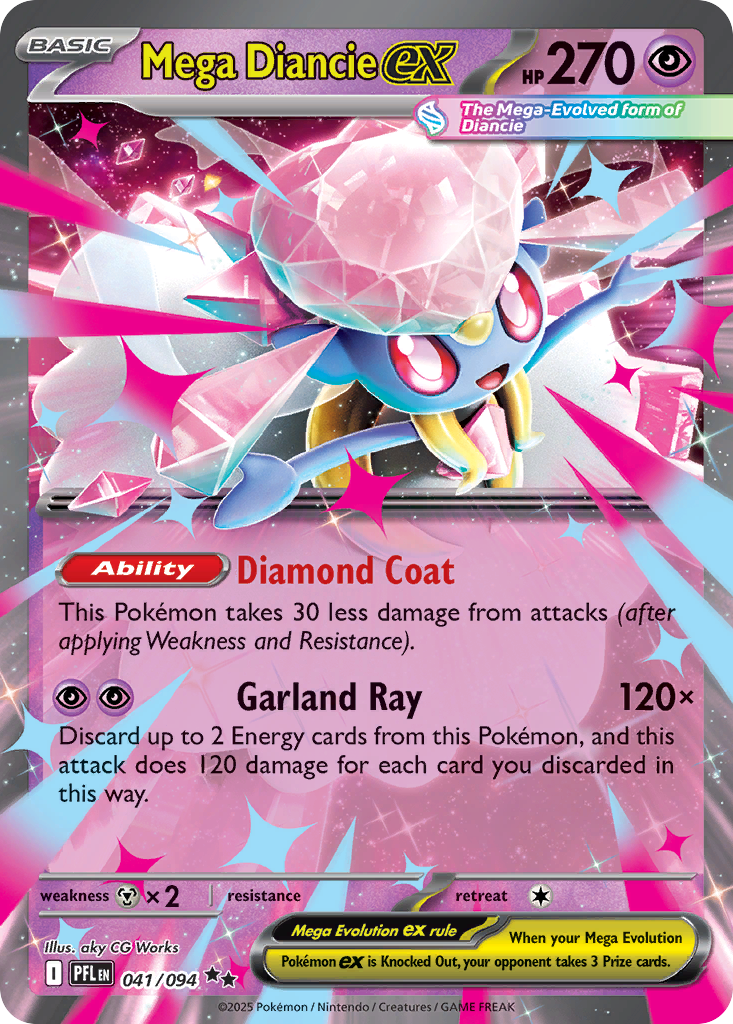 Mega Diancie ex 41/94 Double Rare | Phantasmal Flames | Pokemon Card