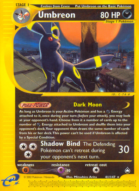 Umbreon 41/147 Rare | Aquapolis | Pokemon Card