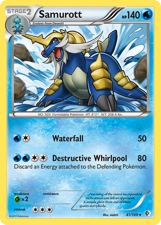 Samurott 41/149 Rare | Boundaries Crossed | Pokemon Card
