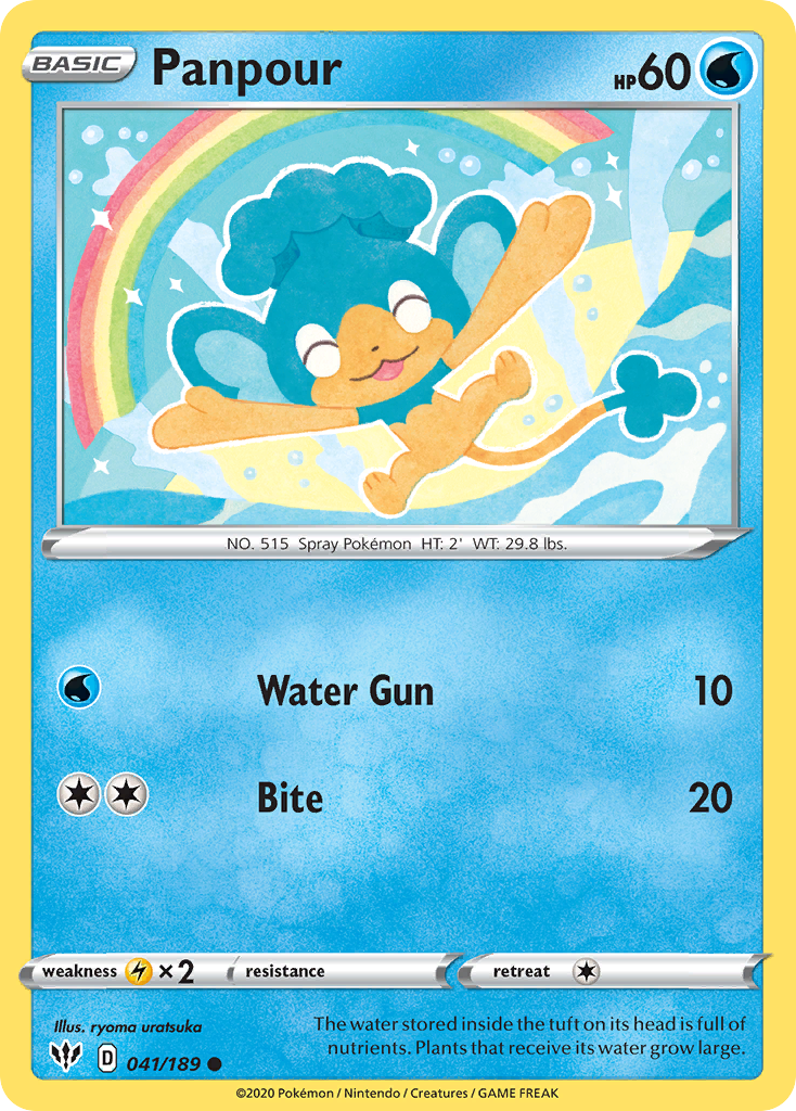 Panpour 41/189 Common | Darkness Ablaze | Pokemon Card
