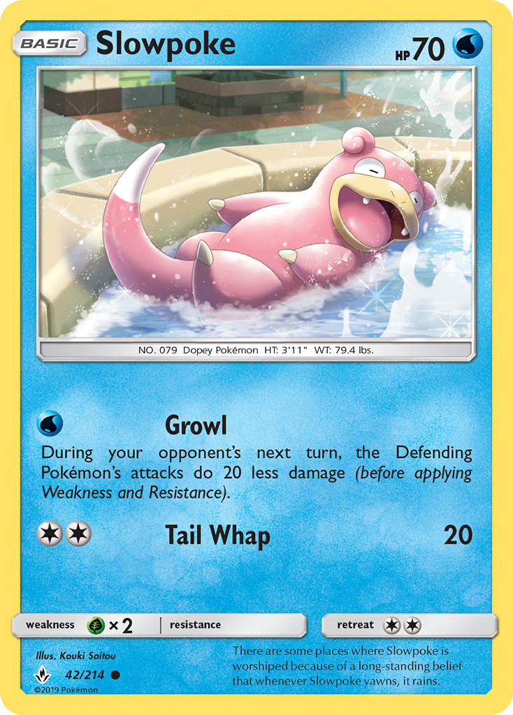 Slowpoke 42/214 Common | Unbroken Bonds | Pokemon Card