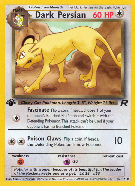 Dark Persian 42/82 Uncommon | Team Rocket | Pokemon Card