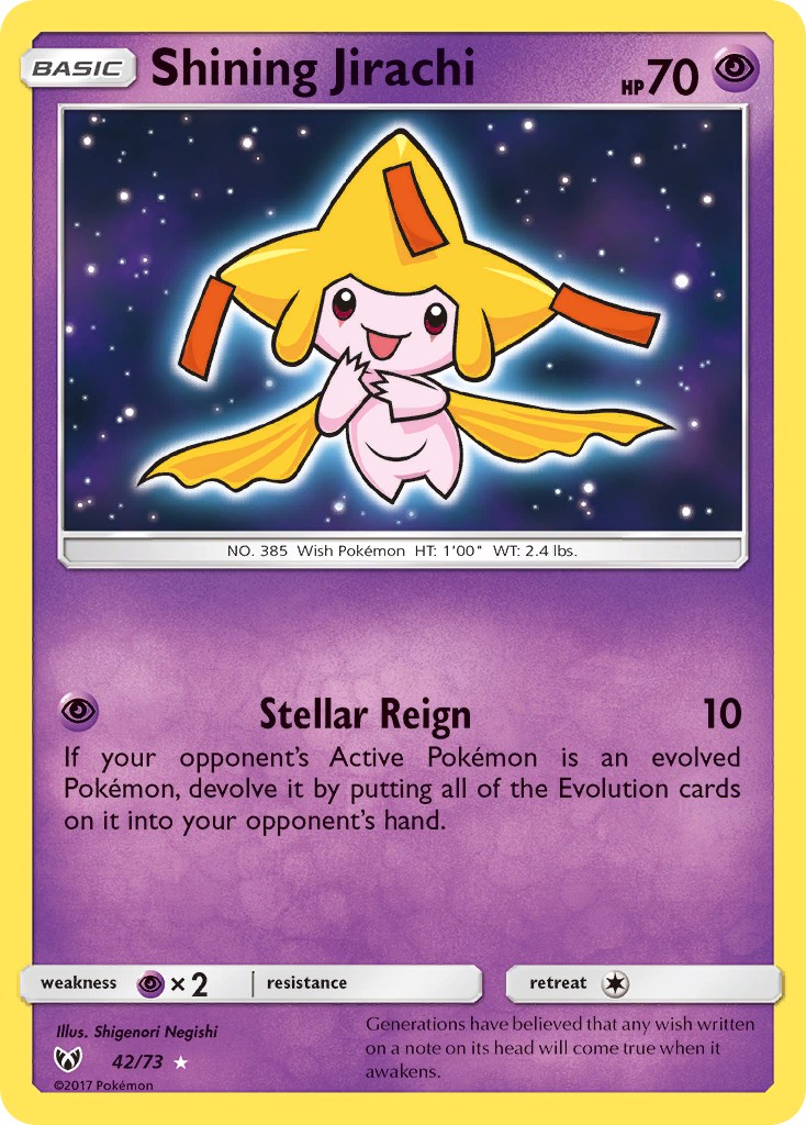 Shining Jirachi 42/73 Rare Shining | Shining Legends | Pokemon Card