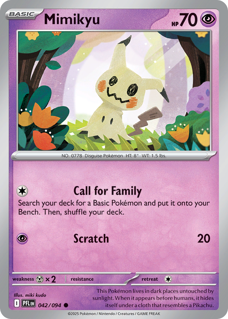 Mimikyu 42/94 Common | Phantasmal Flames | Pokemon Card