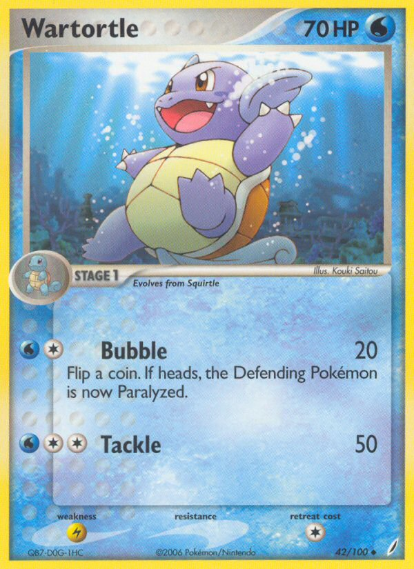 Wartortle 42/100 Uncommon | Crystal Guardians | Pokemon Card